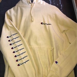 Yellow champion hoodie